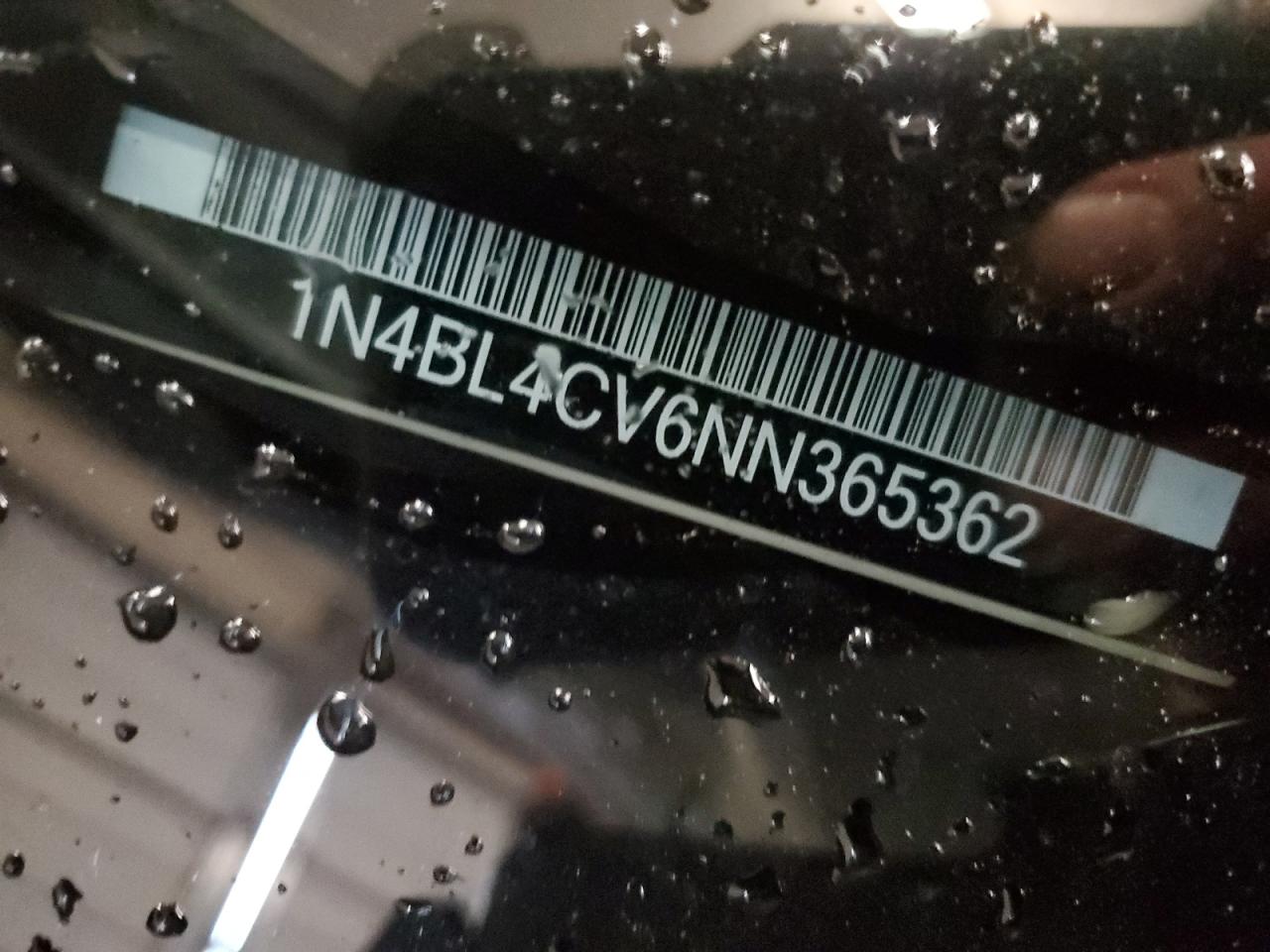 2022 NISSAN ALTIMA SR VIN:1N4BL4CV6NN365362