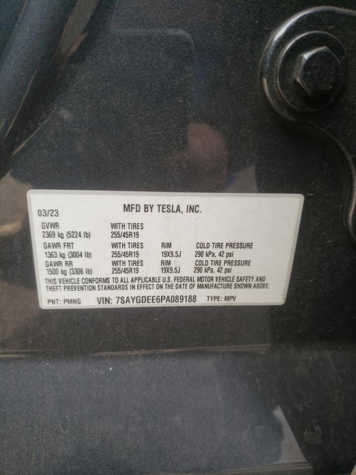 2023 TESLA MODEL Y VIN:7SAYGDEE6PA089188