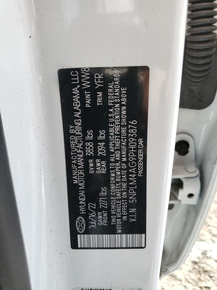 2023 HYUNDAI ELANTRA SEL VIN:5NPLM4AG9PH093876