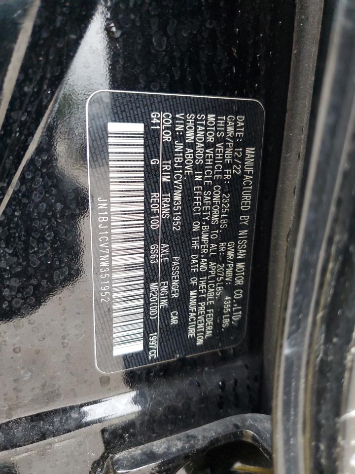 2022 NISSAN ROGUE SPORT SL VIN:JN1BJ1CV7NW351952