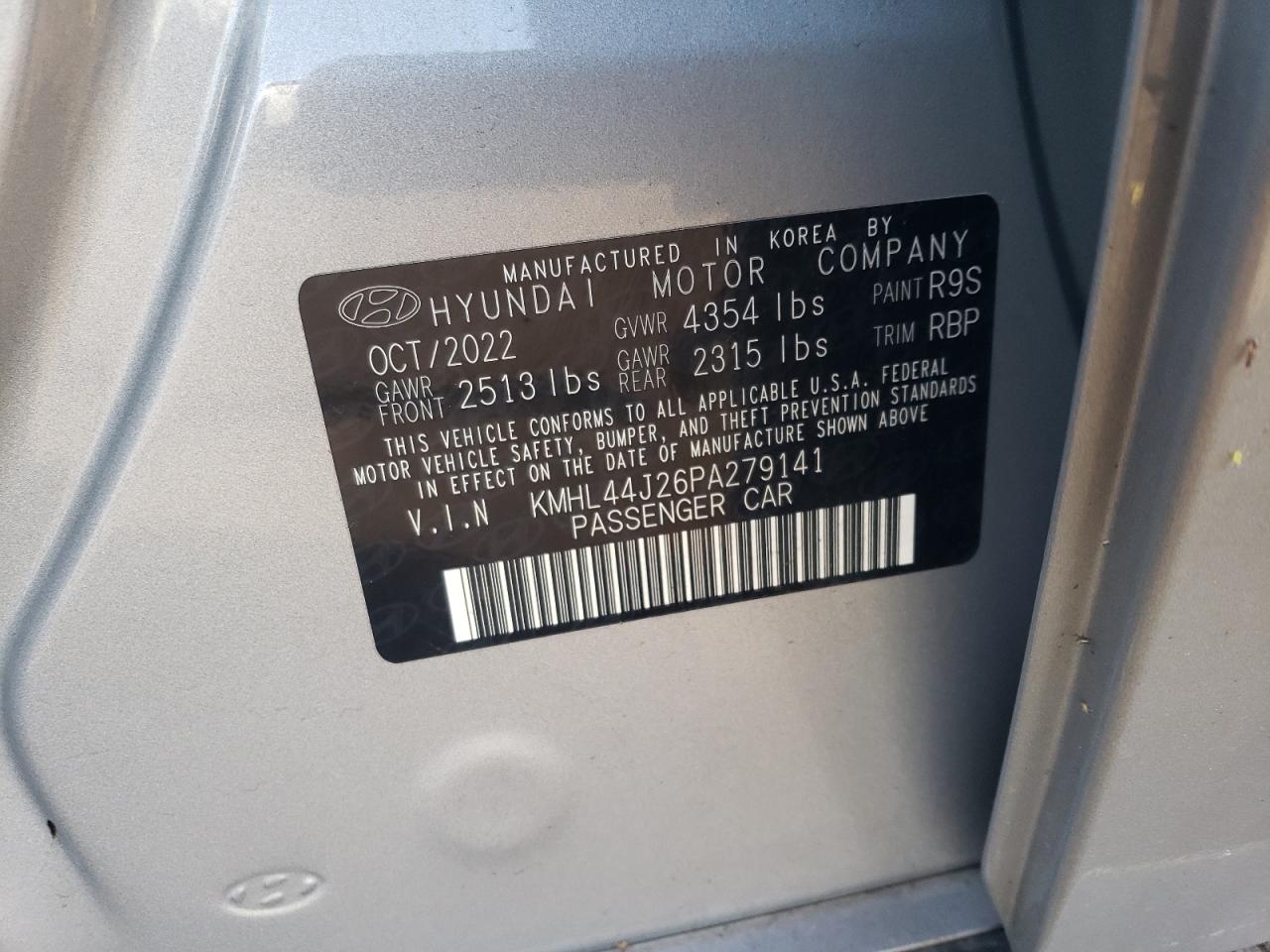 2023 HYUNDAI SONATA SEL PLUS VIN:KMHL44J26PA279141