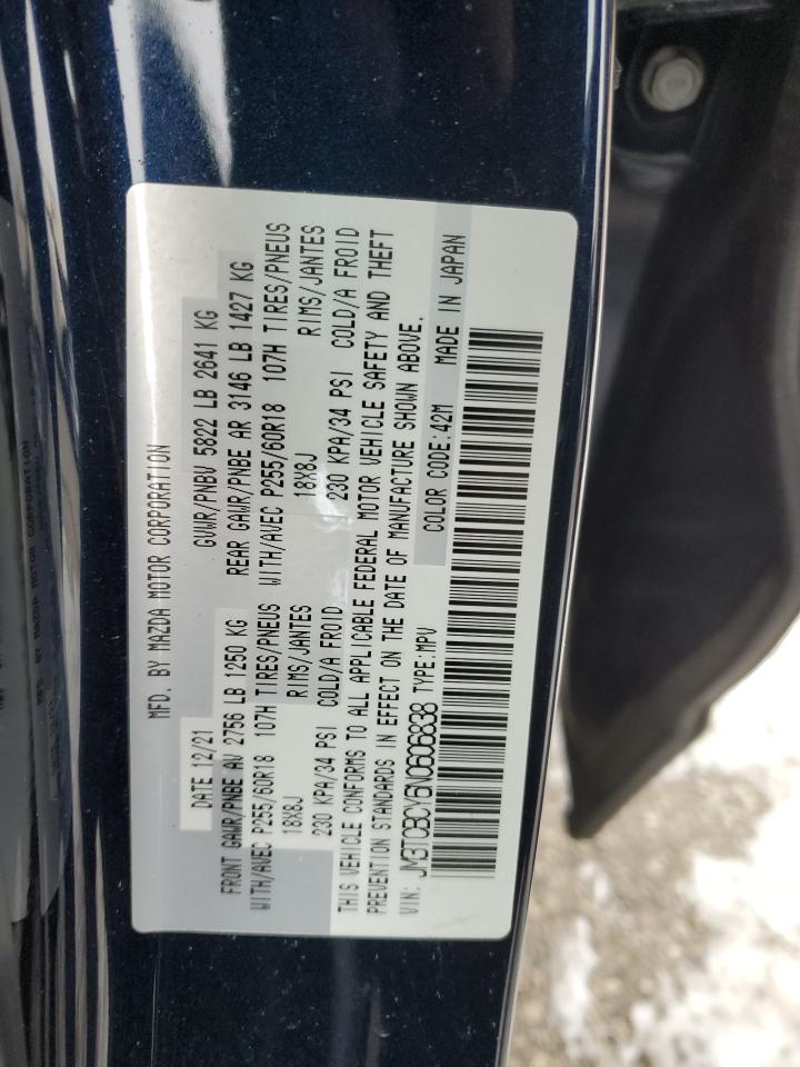 2022 MAZDA CX-9 TOURING VIN:JM3TCBCY6N0606838