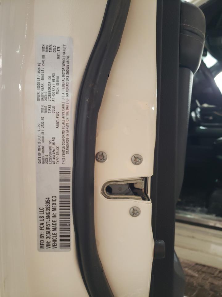 2022 RAM 2500 LIMITED VIN:3C6UR5TL6NG393054