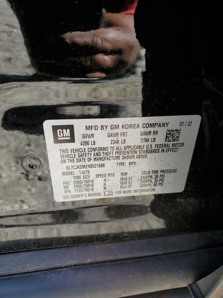 2022 CHEVROLET TRAX LS VIN:KL7CJKSM2NB521686