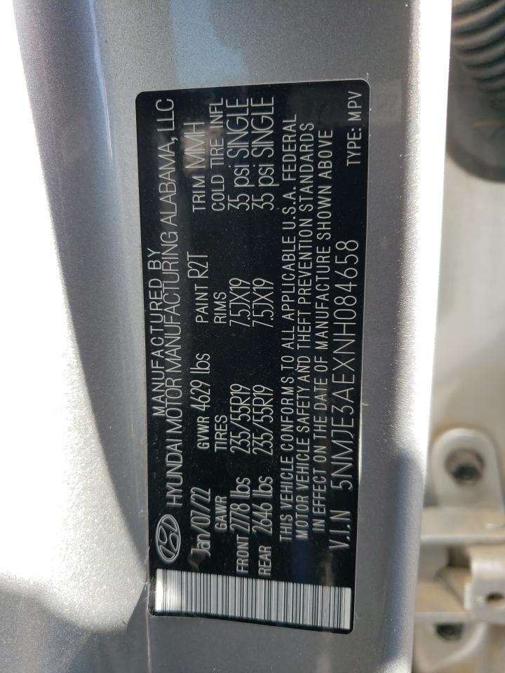 2022 HYUNDAI TUCSON LIMITED VIN:5NMJE3AEXNH084658