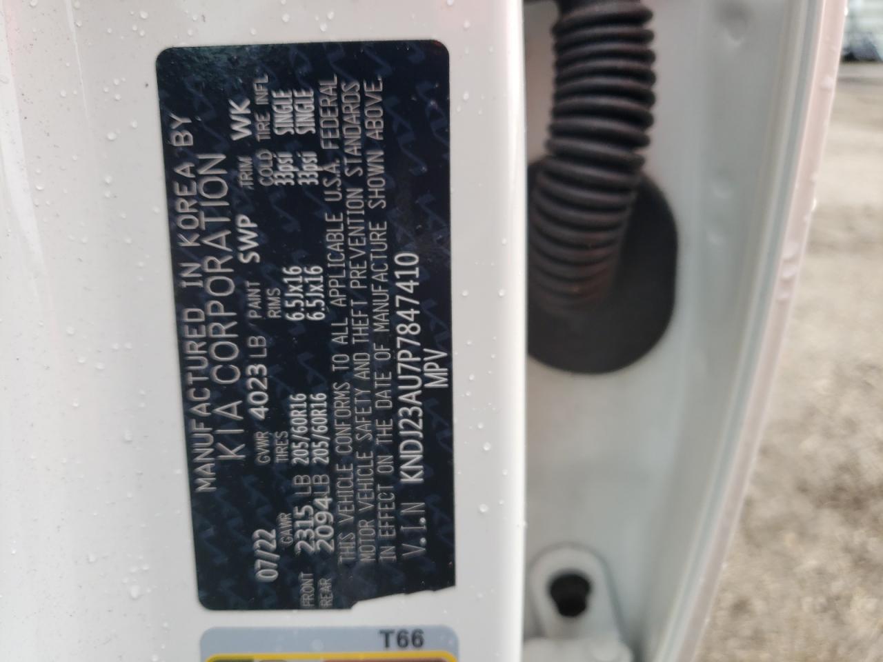 2023 KIA SOUL LX VIN:KNDJ23AU7P7847410