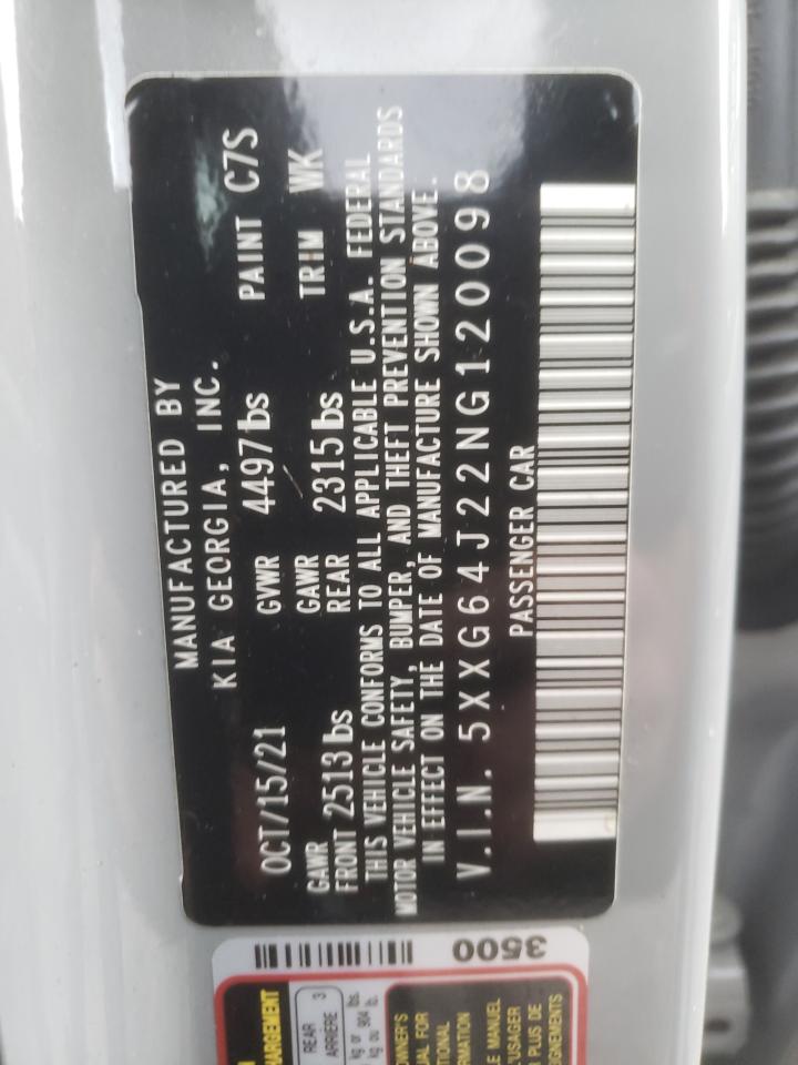 2022 KIA K5 GT LINE VIN:5XXG64J22NG120098