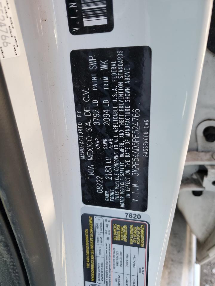 2023 KIA FORTE GT LINE VIN:3KPF54AD5PE524766