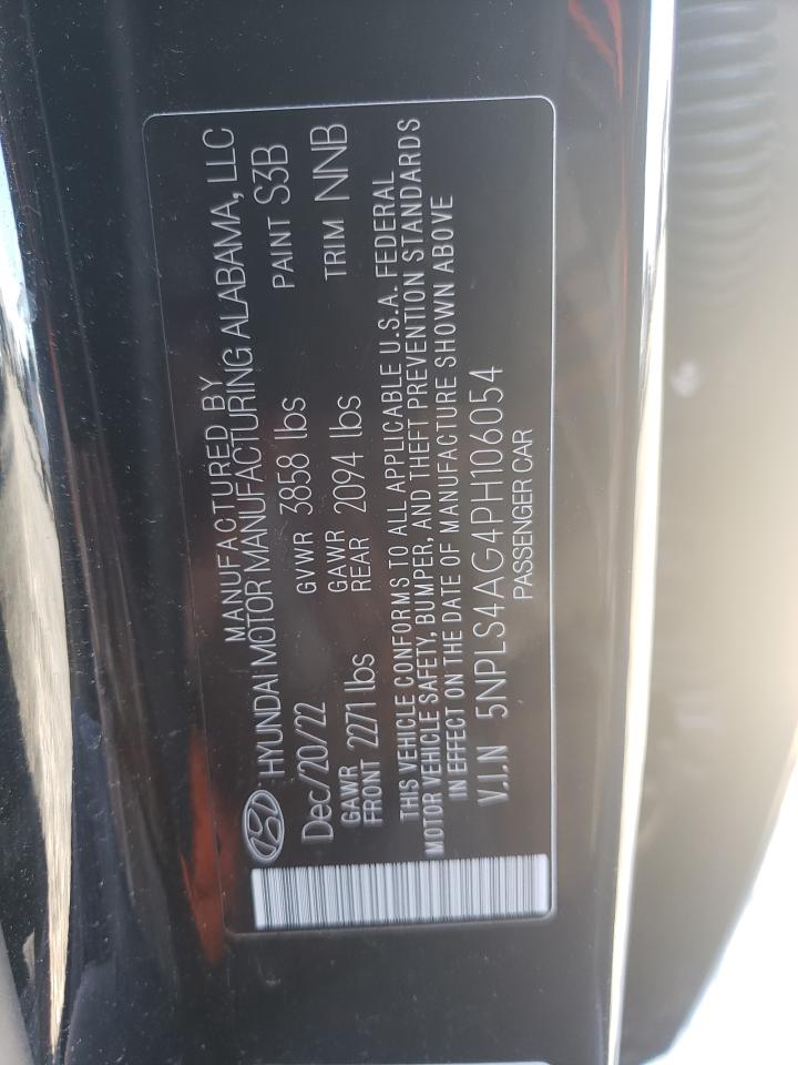 2023 HYUNDAI ELANTRA SEL VIN:5NPLS4AG4PH106054