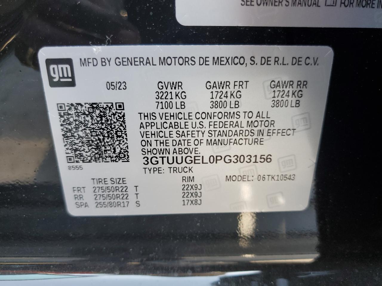2023 GMC SIERRA K1500 DENALI VIN:3GTUUGEL0PG303156