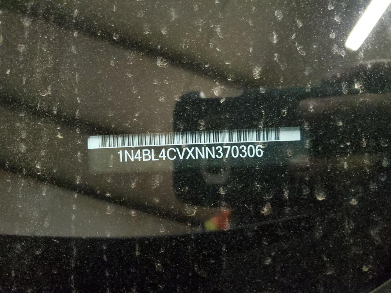 2022 NISSAN ALTIMA SR VIN:1N4BL4CVXNN370306