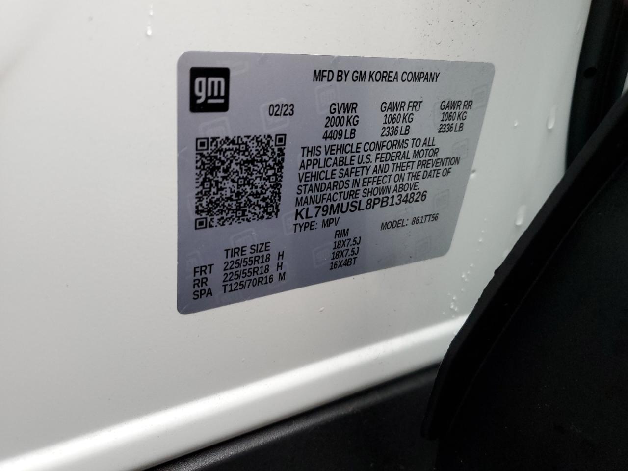 2023 CHEVROLET TRAILBLAZER RS VIN:KL79MUSL8PB134826