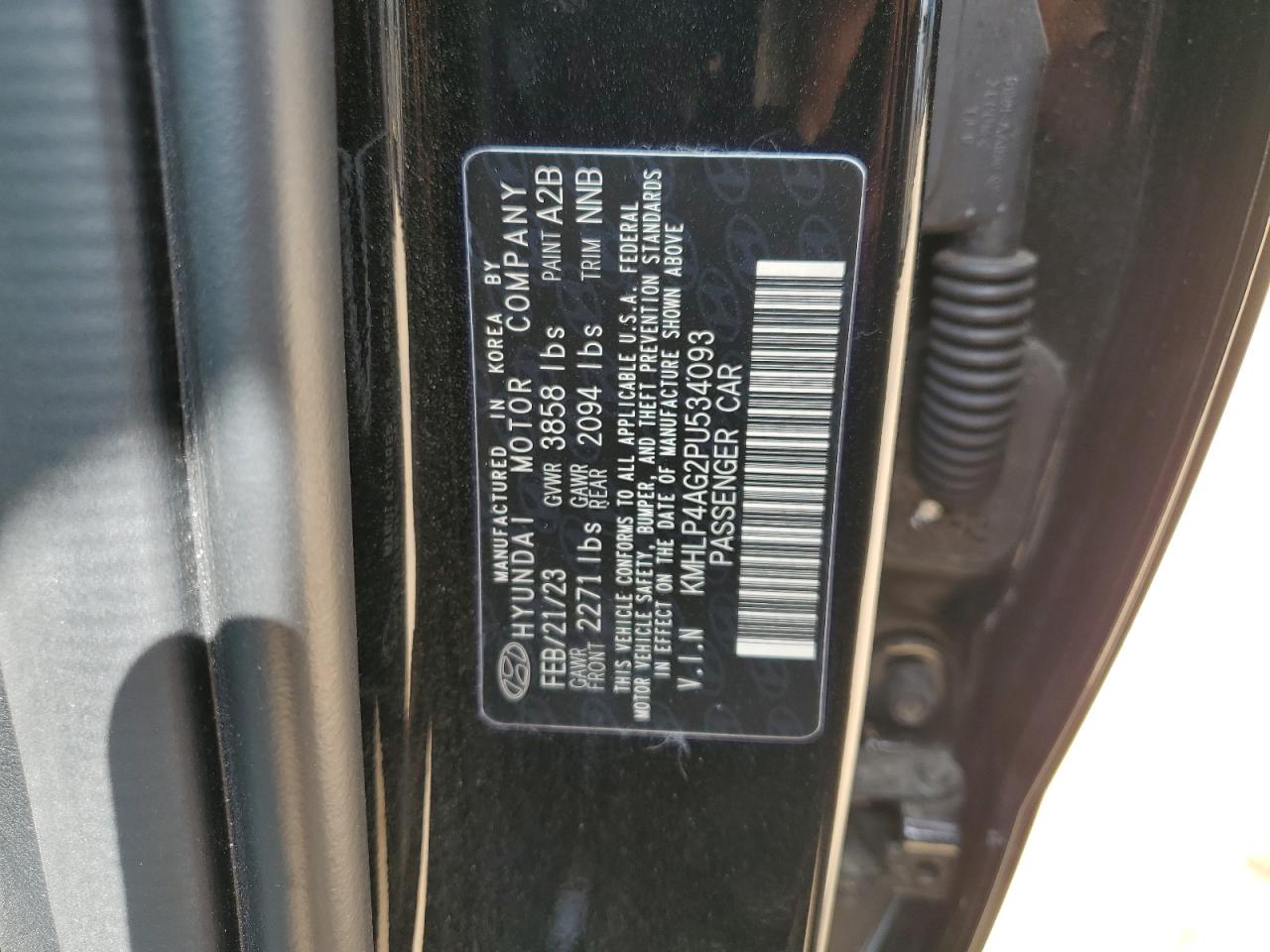 2023 HYUNDAI ELANTRA LIMITED VIN:KMHLP4AG2PU534093