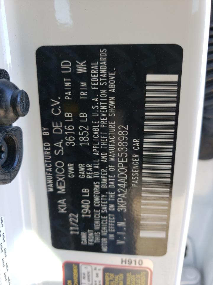 2023 KIA RIO LX VIN:3KPA24AD0PE538982