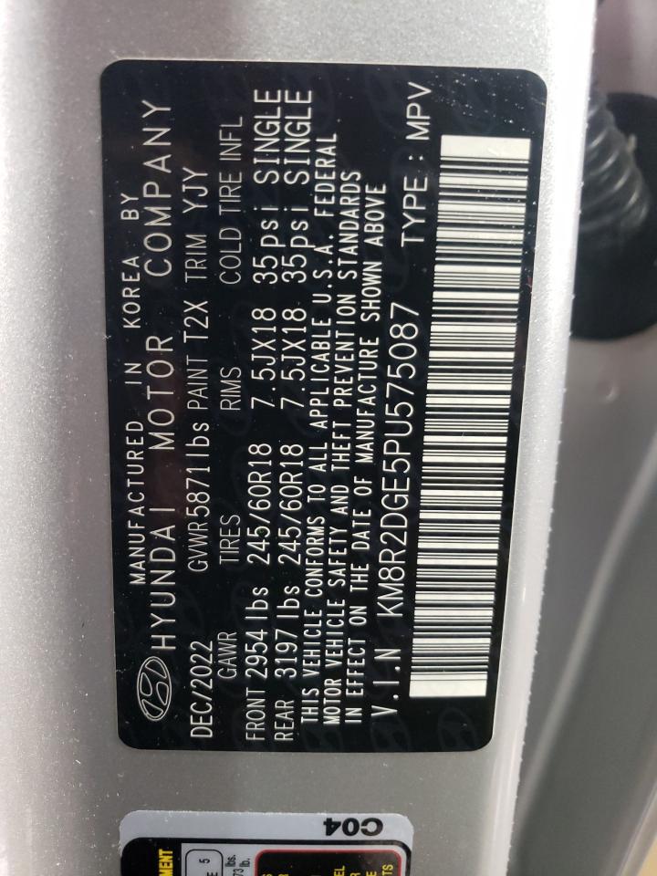 2023 HYUNDAI PALISADE SEL VIN:KM8R2DGE5PU575087