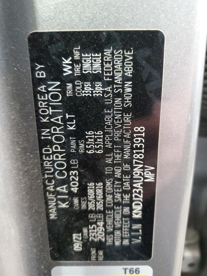 2022 KIA SOUL LX VIN:KNDJ23AU9N7813918