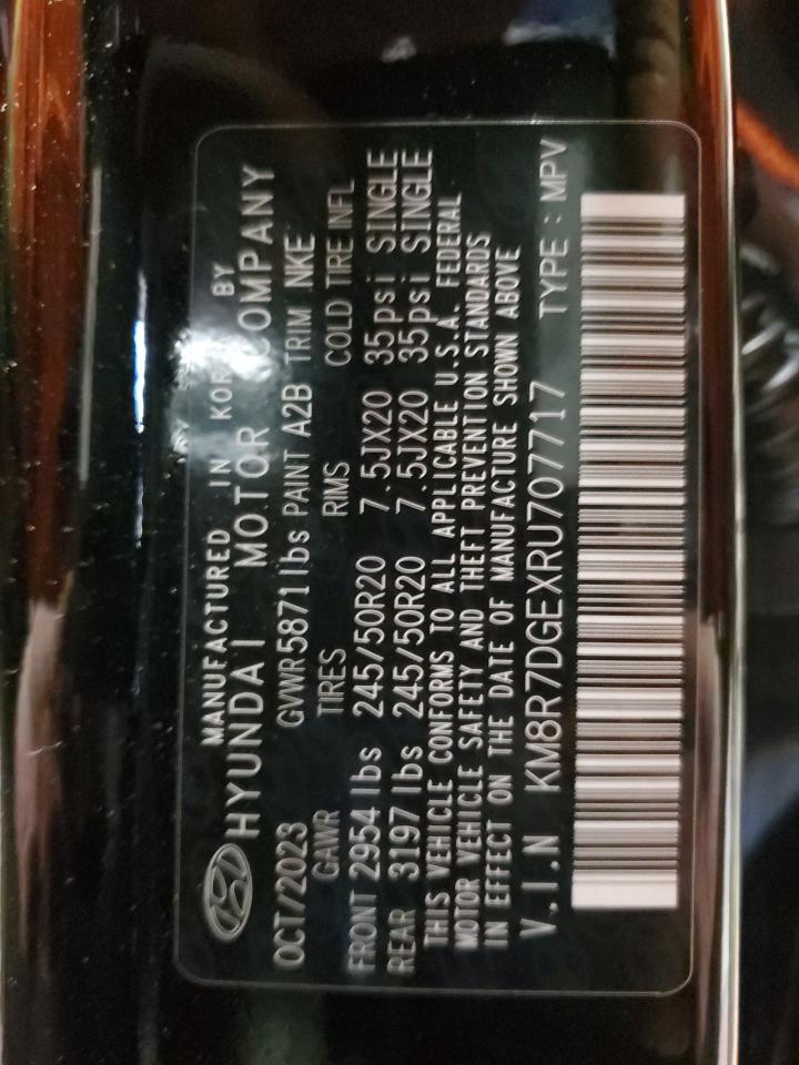 2024 HYUNDAI PALISADE CALLIGRAPHY VIN:KM8R7DGEXRU707717