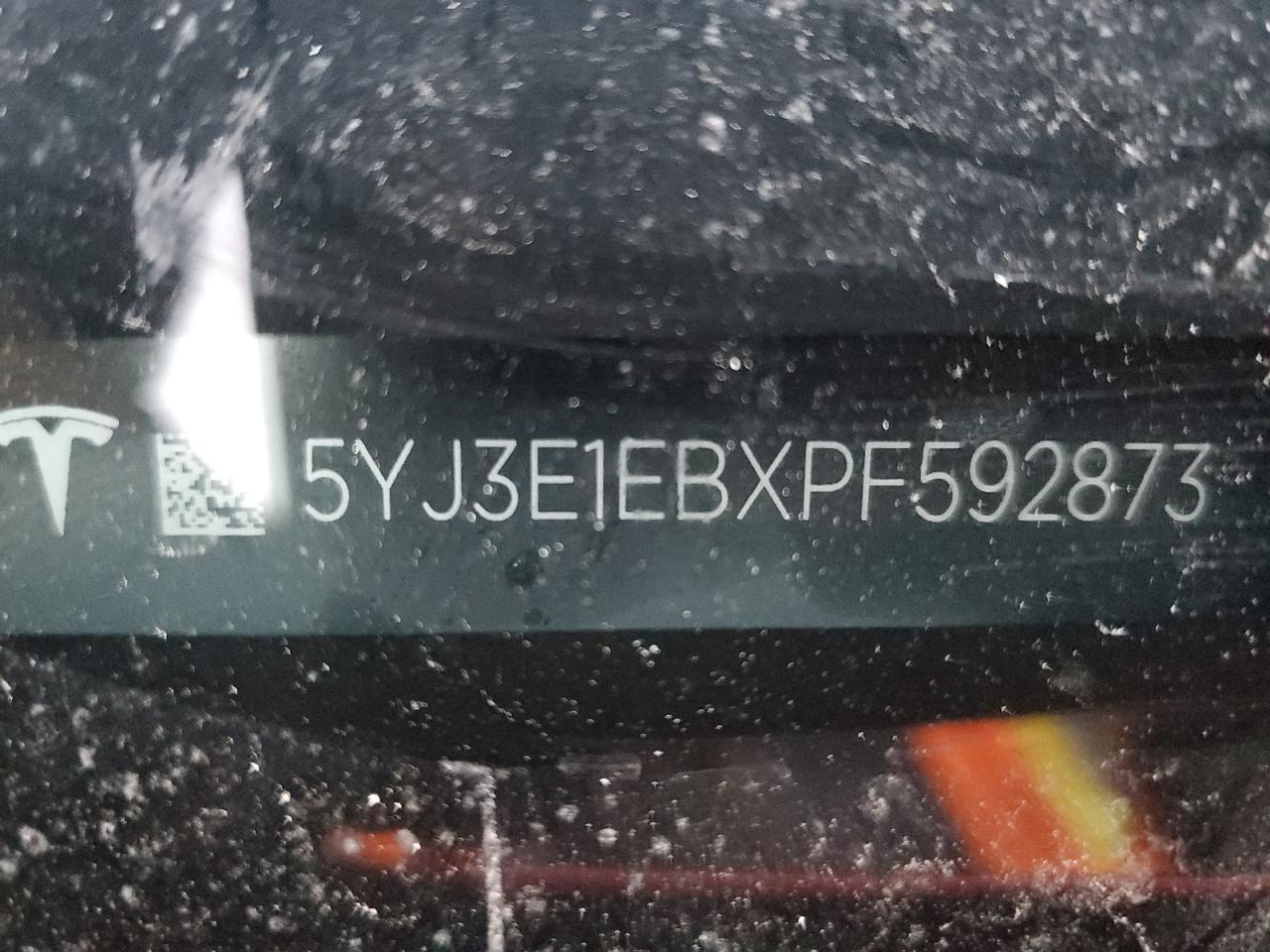 2023 TESLA MODEL 3 VIN:5YJ3E1EBXPF592873