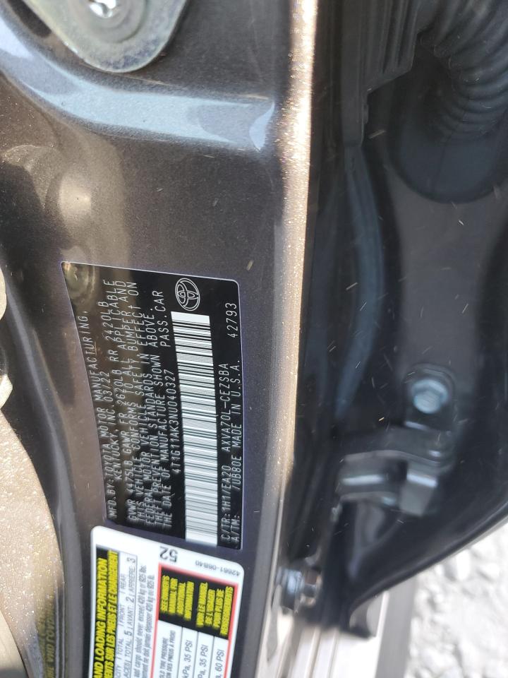 2022 TOYOTA CAMRY SE VIN:4T1G11AK3NU040327