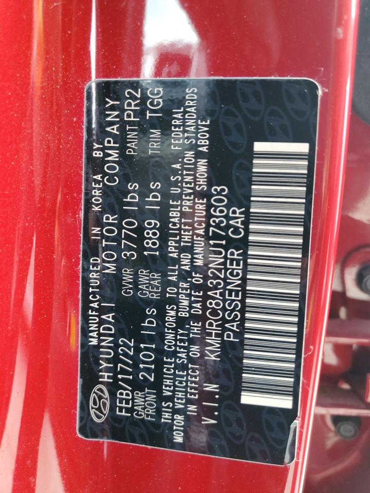 2022 HYUNDAI VENUE SEL VIN:KMHRC8A32NU173603