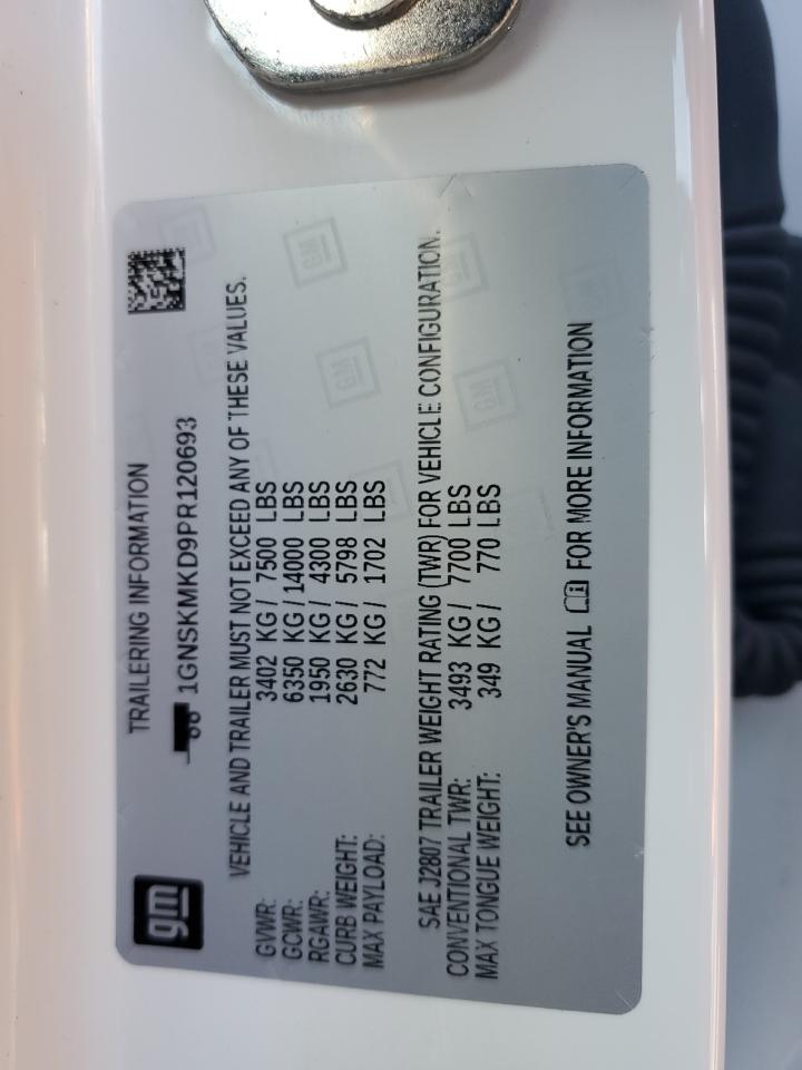 2023 CHEVROLET TAHOE K1500 LS VIN:1GNSKMKD9PR120693