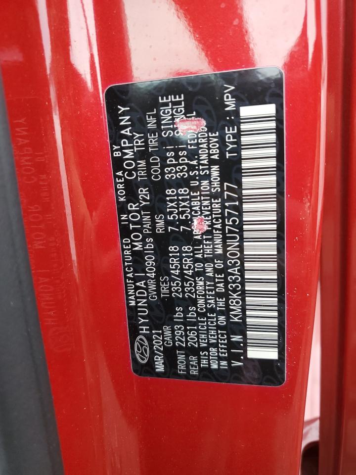 2022 HYUNDAI KONA N LINE VIN:KM8K33A30NU757177