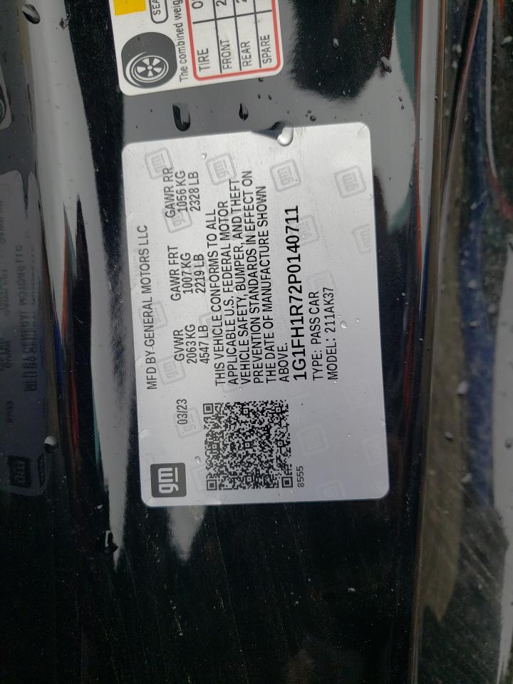 2023 CHEVROLET CAMARO SS VIN:1G1FH1R72P0140711