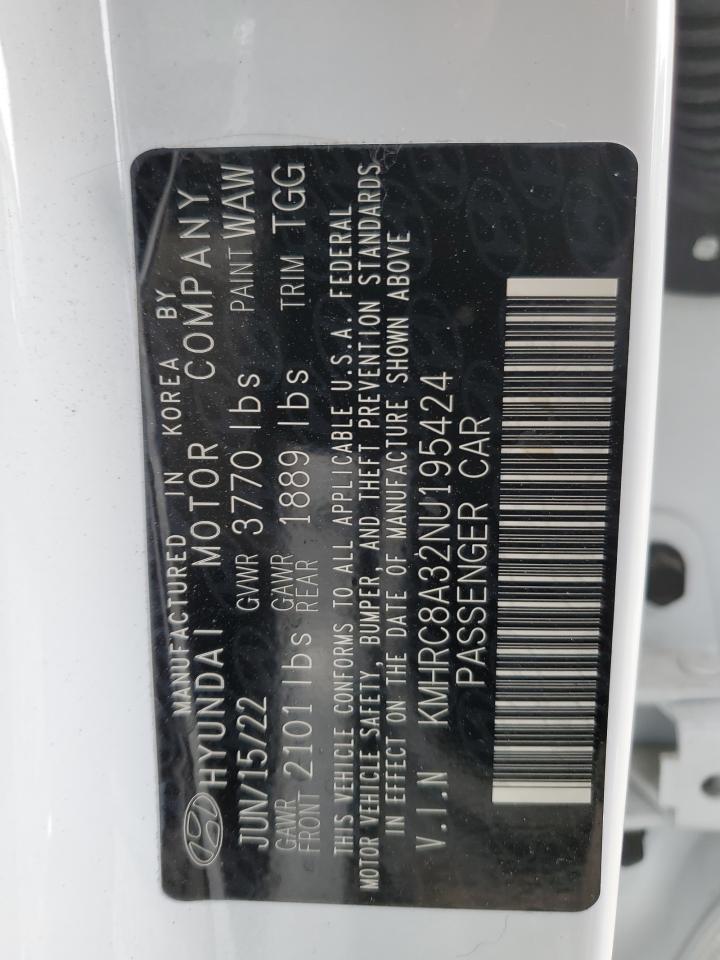 2022 HYUNDAI VENUE SEL VIN:KMHRC8A32NU195424