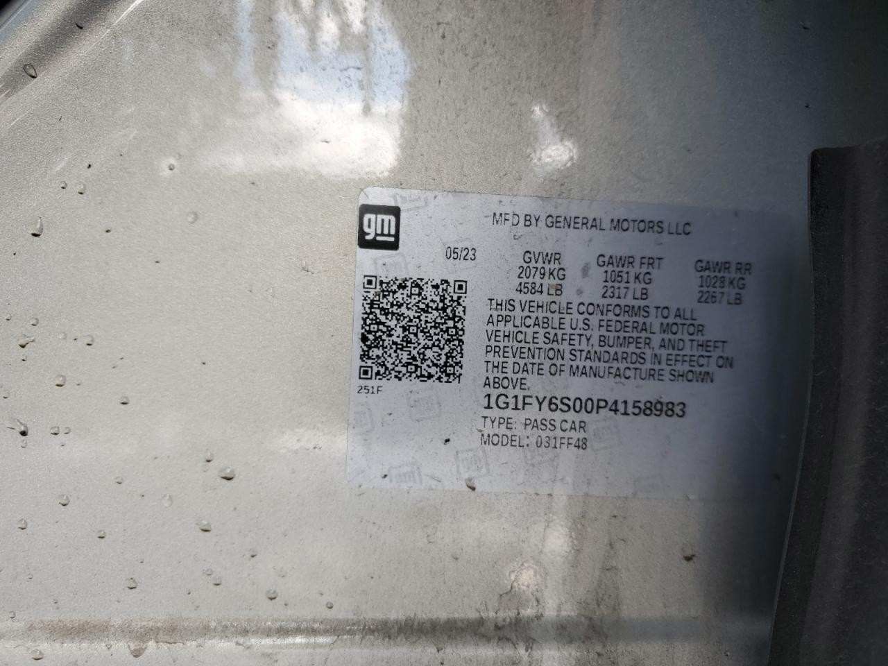 2023 CHEVROLET BOLT EUV LT VIN:1G1FY6S00P4158983