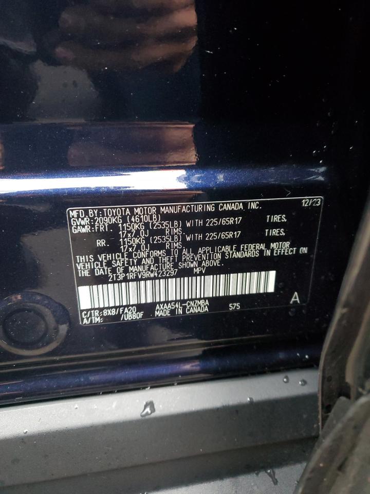 2024 TOYOTA RAV4 XLE VIN:2T3P1RFV9RW423297