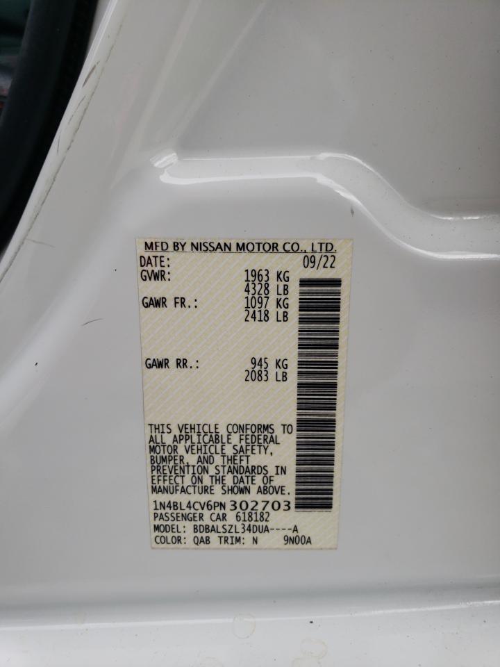 2023 NISSAN ALTIMA SR VIN:1N4BL4CV6PN302703