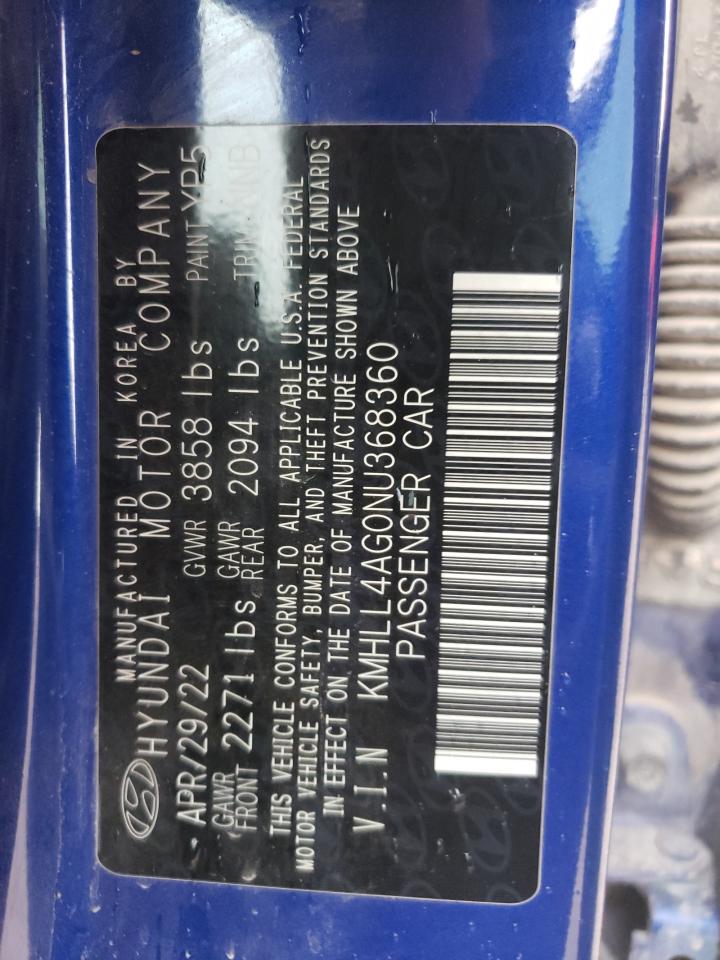 2022 HYUNDAI ELANTRA SE VIN:KMHLL4AG0NU368360