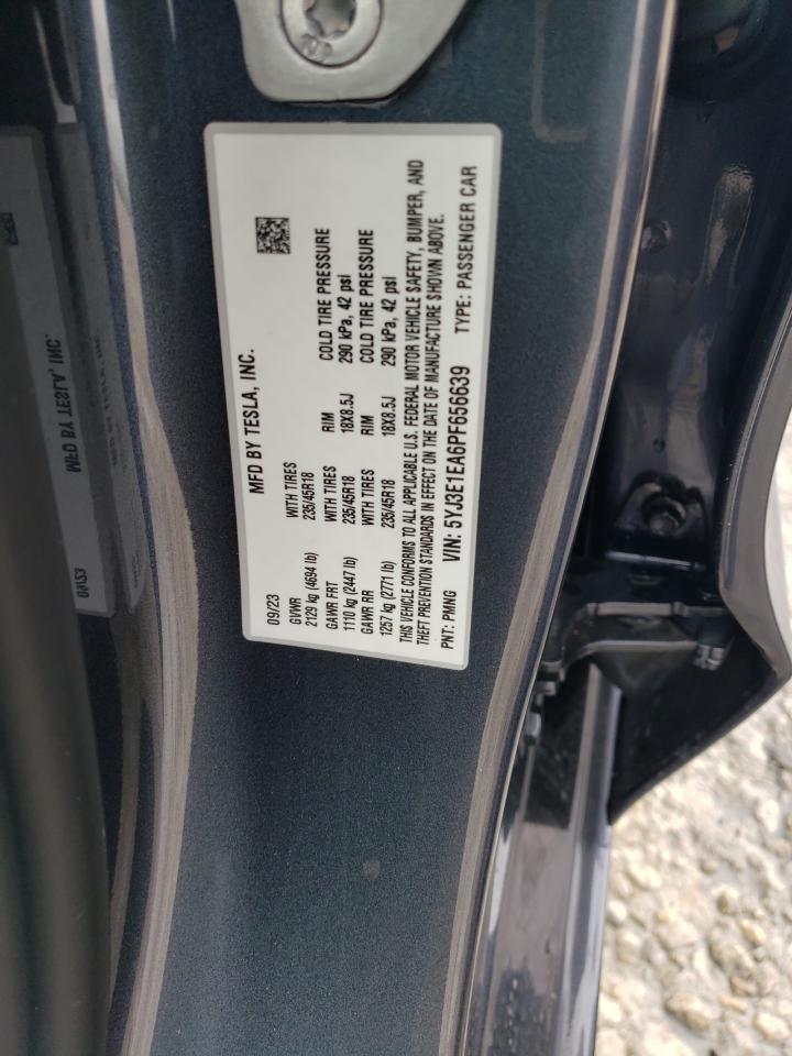 2023 TESLA MODEL 3 VIN:5YJ3E1EA6PF656639