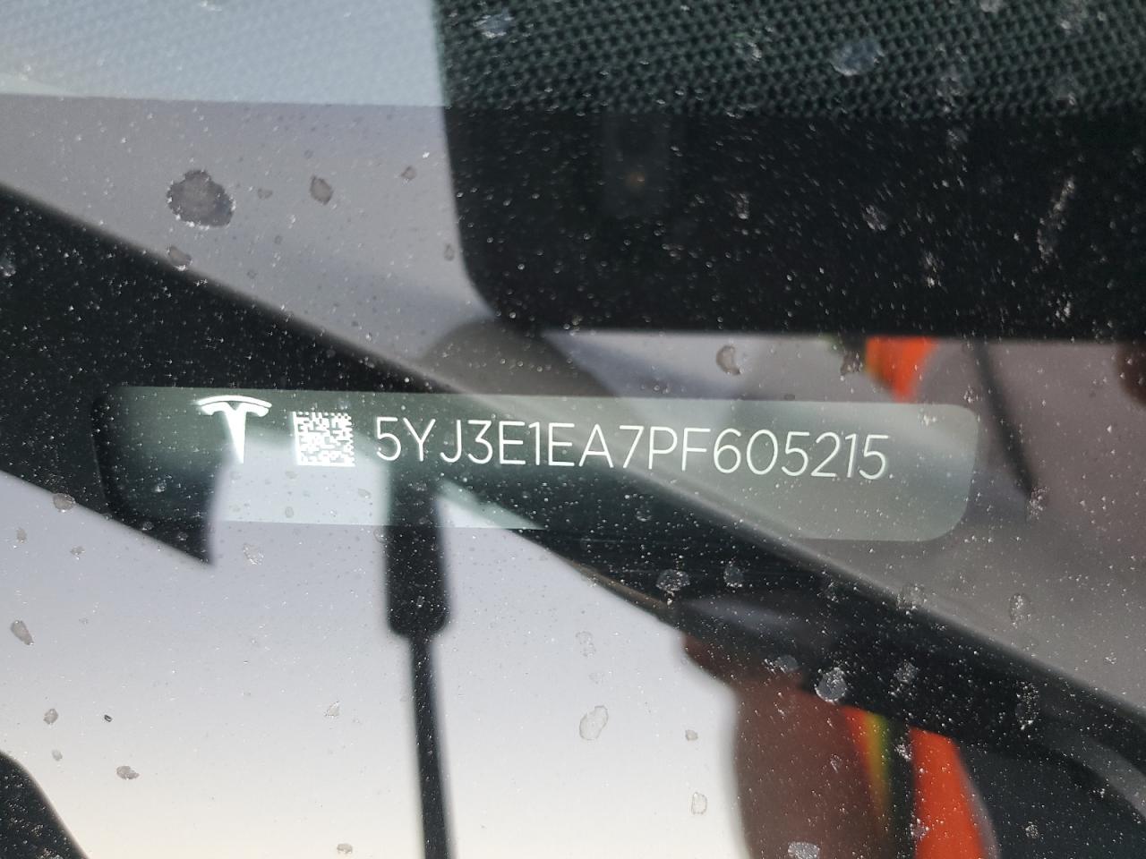 2023 TESLA MODEL 3 VIN:5YJ3E1EA7PF605215