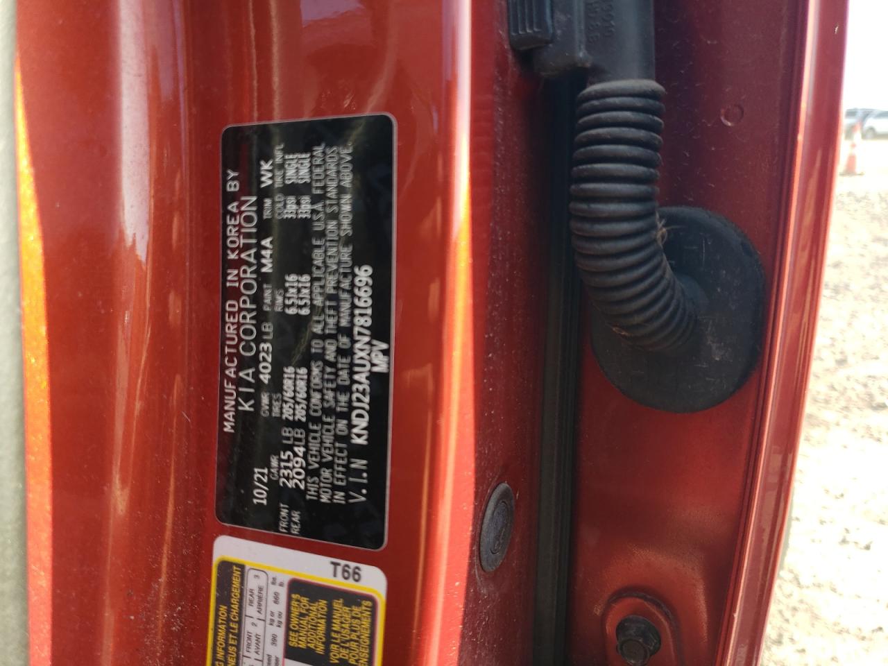 2022 KIA SOUL LX VIN:KNDJ23AUXN7816696