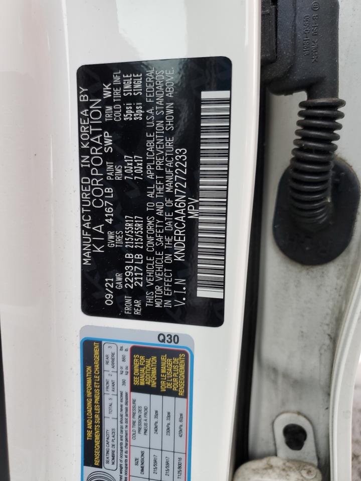 2022 KIA SELTOS EX VIN:KNDERCAA6N7272233