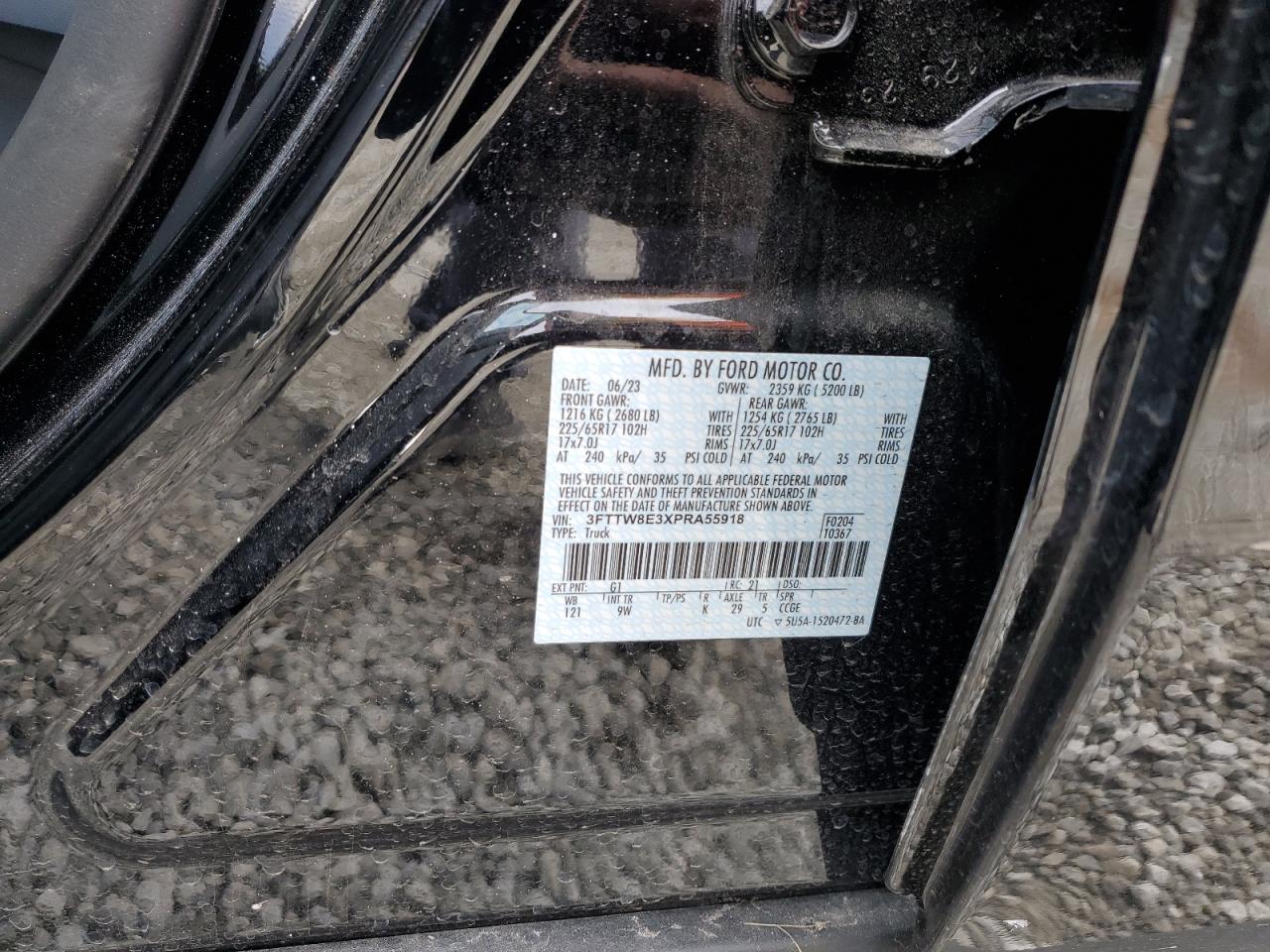 2023 FORD MAVERICK XL VIN:3FTTW8E3XPRA55918