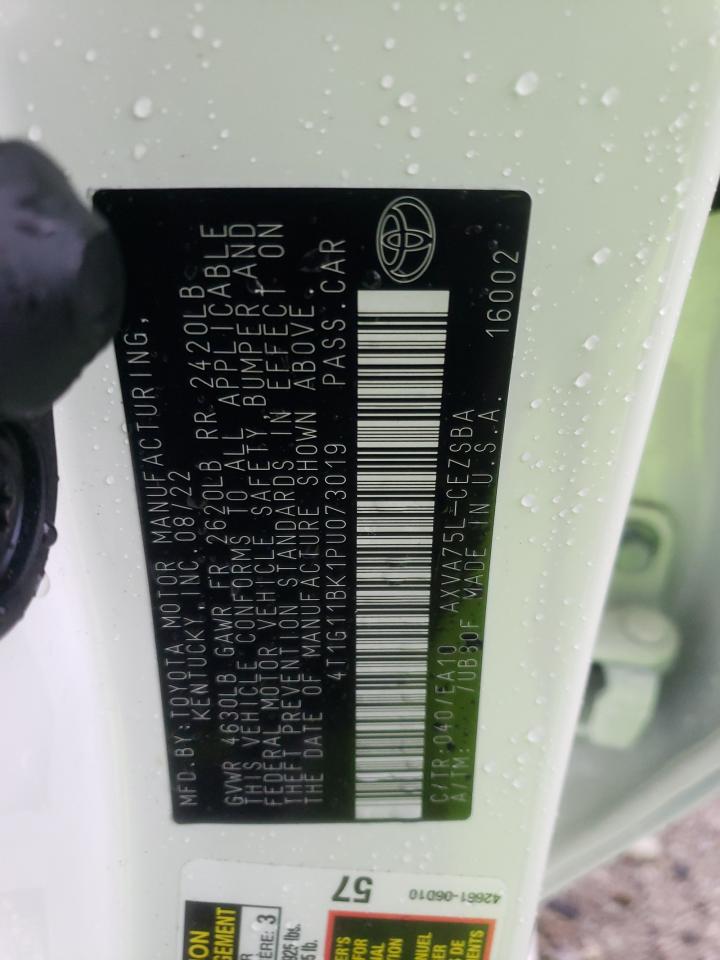 2023 TOYOTA CAMRY SE NIGHT SHADE VIN:4T1G11BK1PU073019