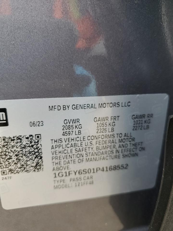 2023 CHEVROLET BOLT EUV LT VIN:1G1FY6S01P4168552