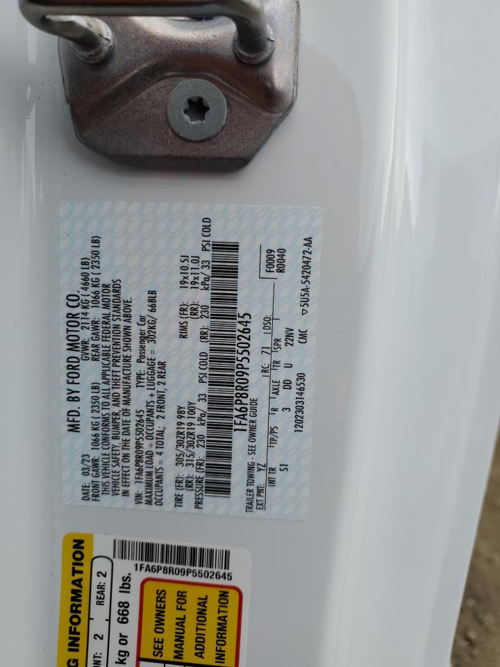2023 FORD MUSTANG MACH I VIN:1FA6P8R09P5502645