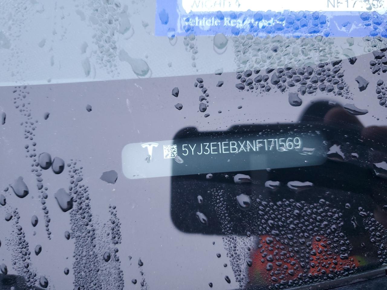 2022 TESLA MODEL 3 VIN:5YJ3E1EBXNF171569