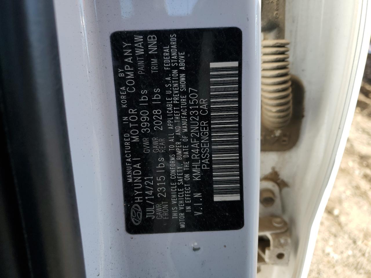 2022 HYUNDAI ELANTRA N LINE VIN:KMHLR4AF2NU231507