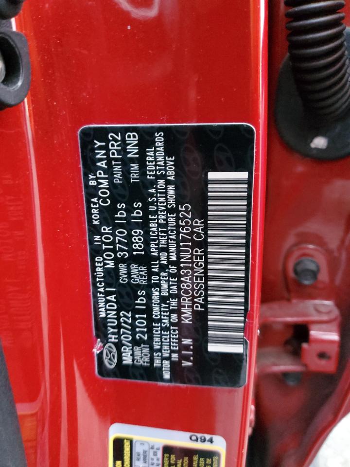 2022 HYUNDAI VENUE SEL VIN:KMHRC8A31NU176525