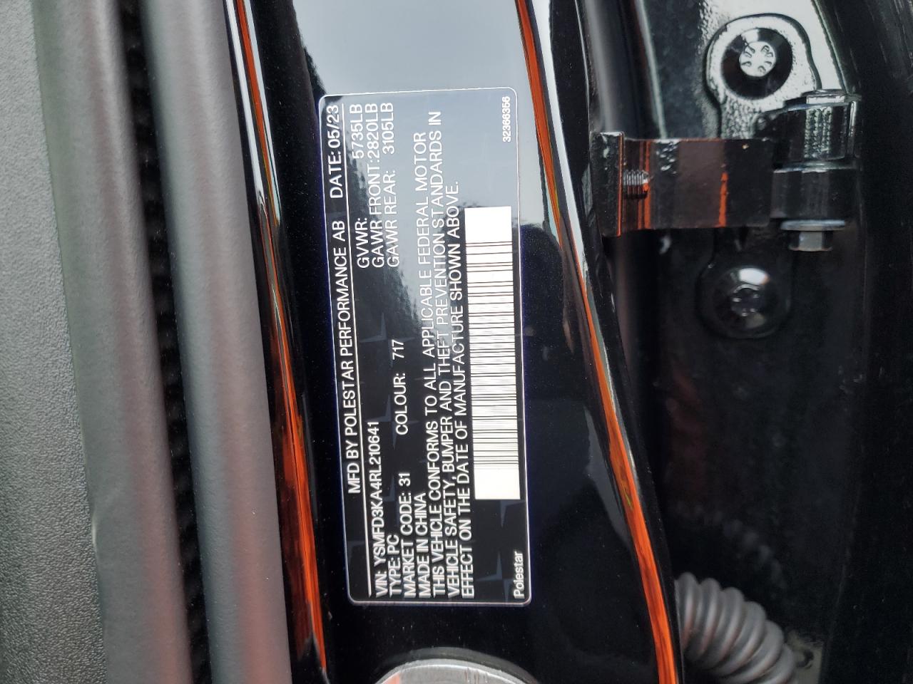 2024 POLESTAR 2 VIN:YSMFD3KA4RL210641