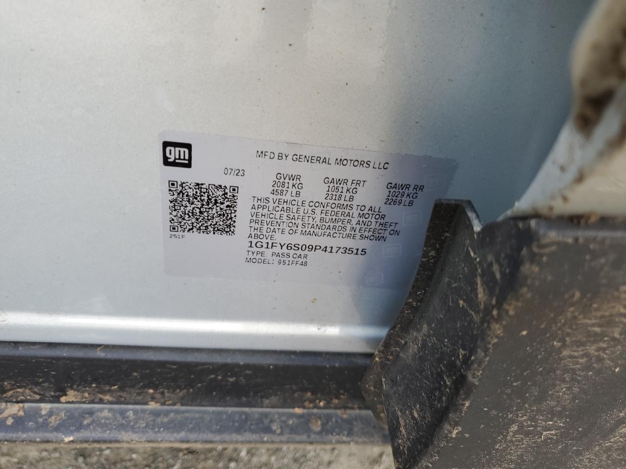 2023 CHEVROLET BOLT EUV LT VIN:1G1FY6S09P4173515