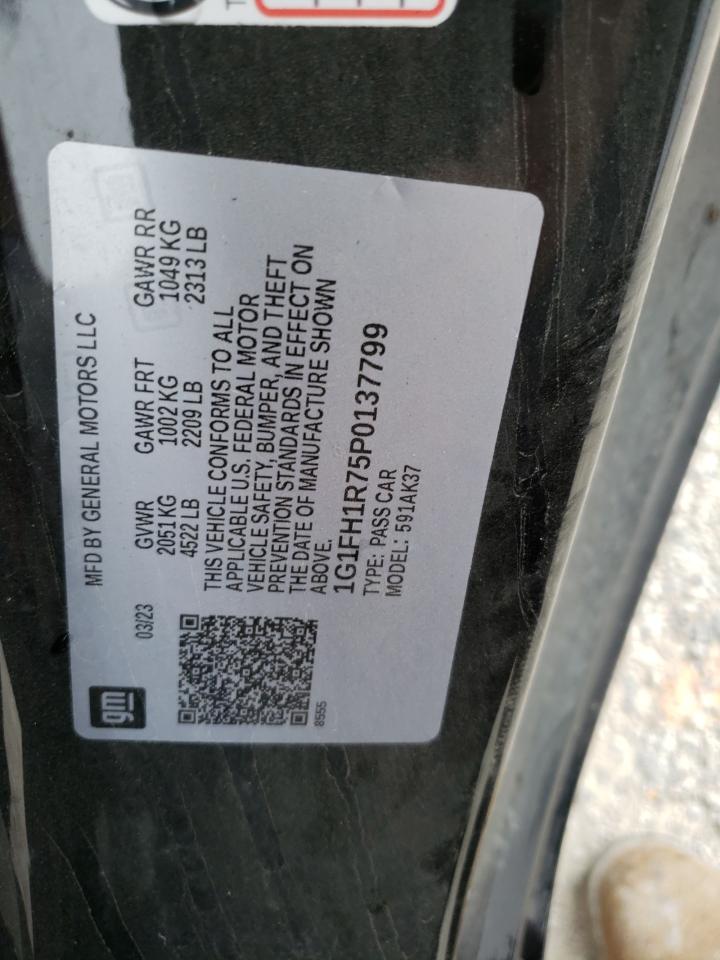 2023 CHEVROLET CAMARO SS VIN:1G1FH1R75P0137799