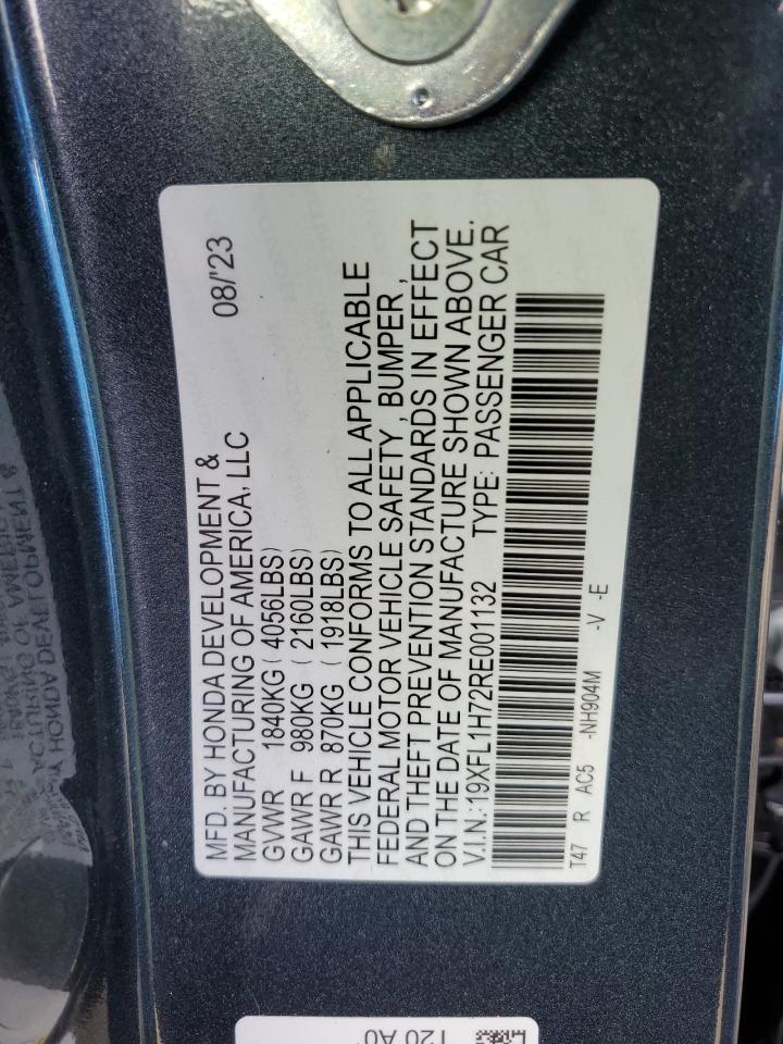 2024 HONDA CIVIC EXL VIN:19XFL1H72RE001132