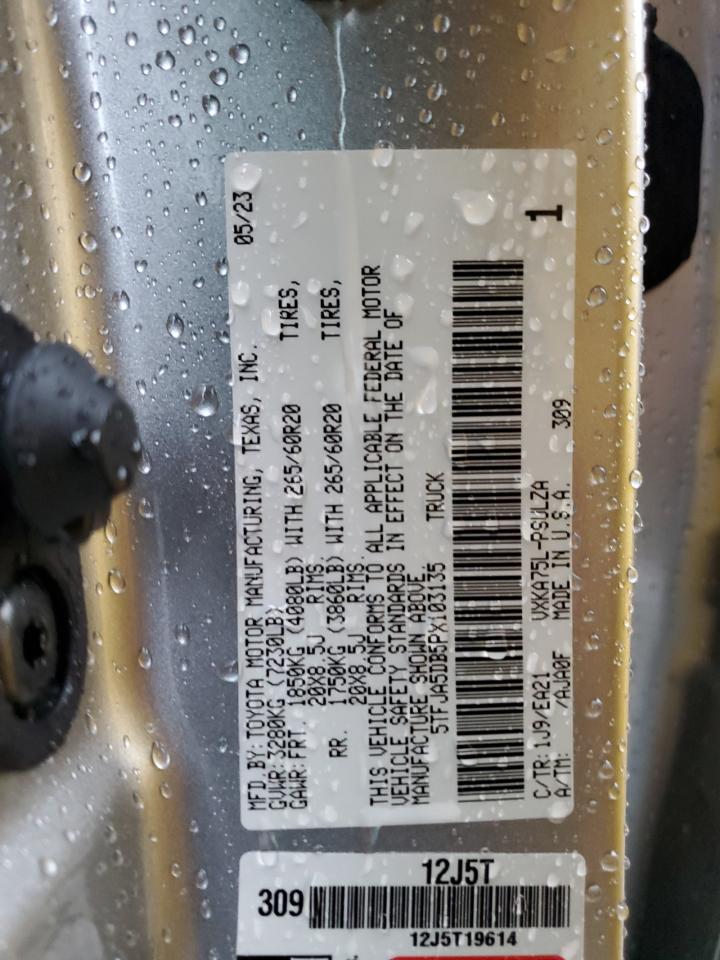 2023 TOYOTA TUNDRA CREWMAX LIMITED VIN:5TFJA5DB5PX103135