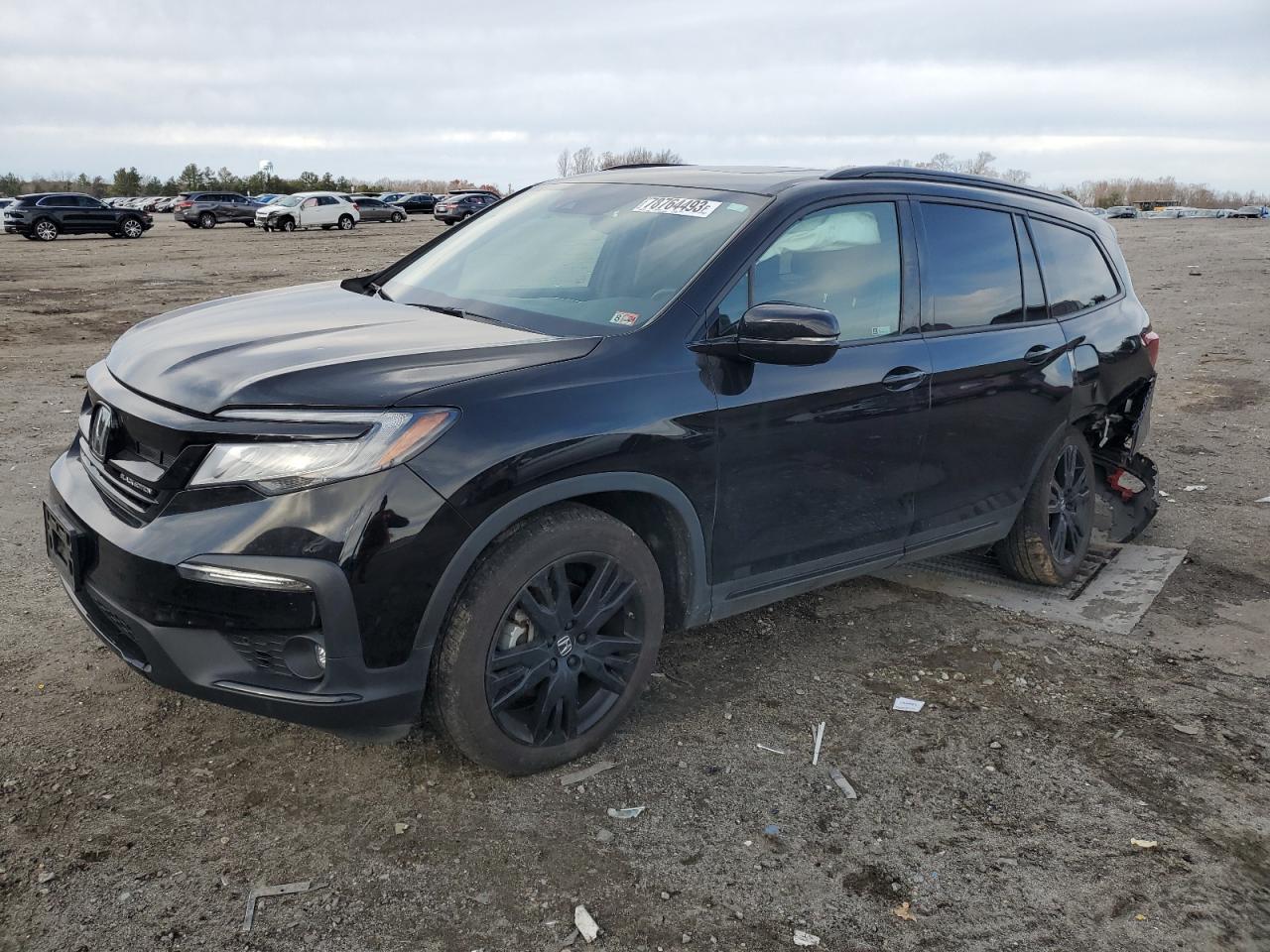 2022 HONDA PILOT BLACK VIN:5FNYF6H71NB011880