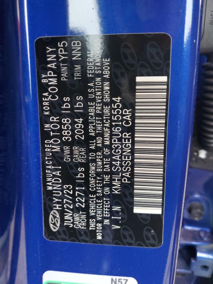 2023 HYUNDAI ELANTRA SEL VIN:KMHLS4AG3PU615554